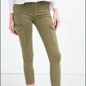 Army Green Suede Cargo Pants from Zara